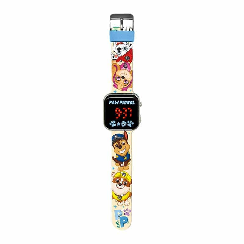 KiDS Licensing PW19961 Ψηφιακό Ρολόι Χειρός με Οθόνη LED Paw Patrol, Μπεζ/Πολύχρωμο