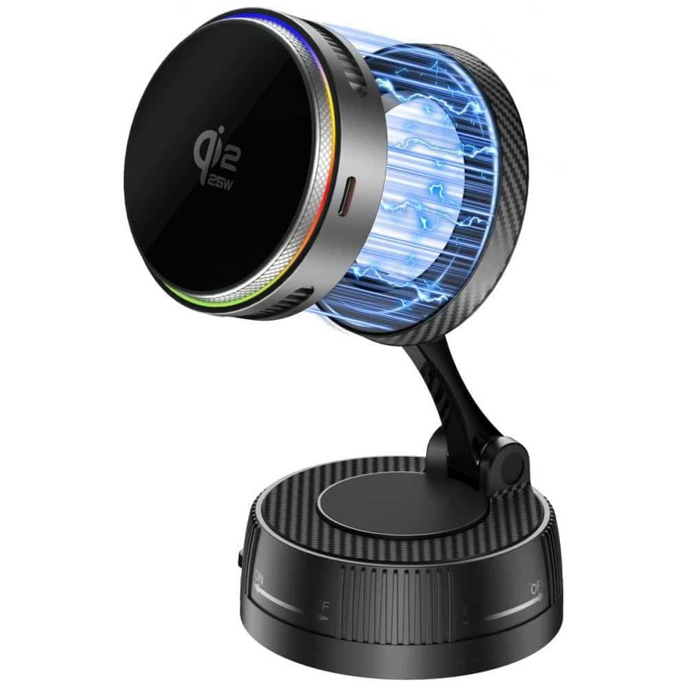 Ασύρματος φορτιστής 4smarts 25W Qi2 25 MagSafe RGB 360° γκρι