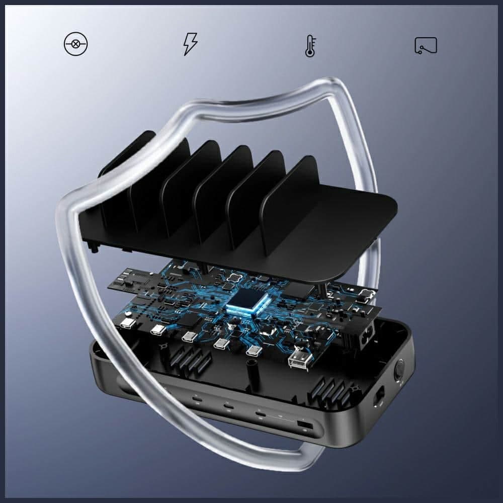 4smarts Team Σταθμός Φόρτισης 100W με Σετ Καλωδίων, Μαύρος 9