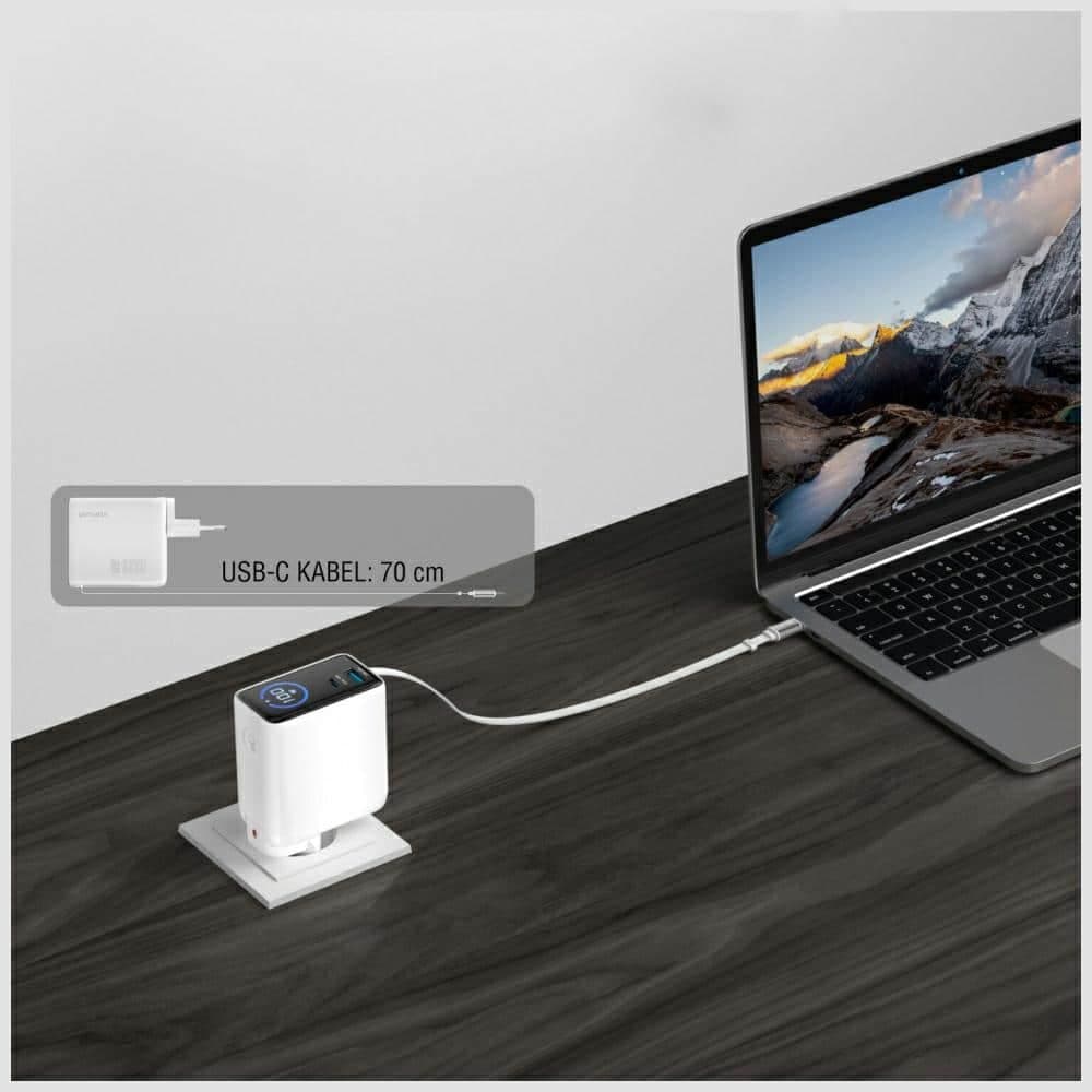 Φορτιστής τοίχου 4smarts GaN Flex Screen AI 100W 2xUSB-C + USB-A, λευκό 8