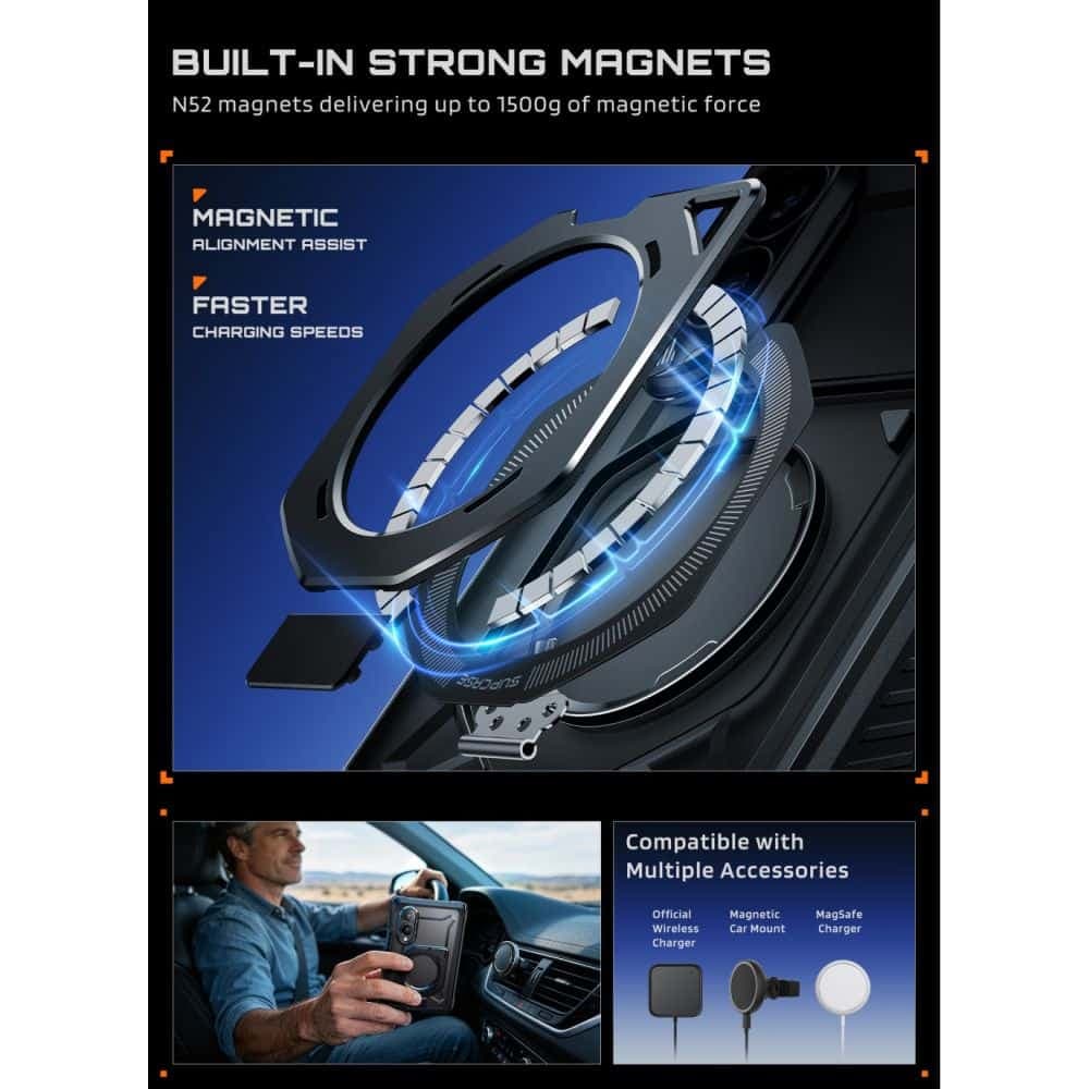 ΘΗΚΗ SUPCASE UB GRIP MAGSAFE GALAXY Z FOLD 8 ΜΑΥΡΗ 6