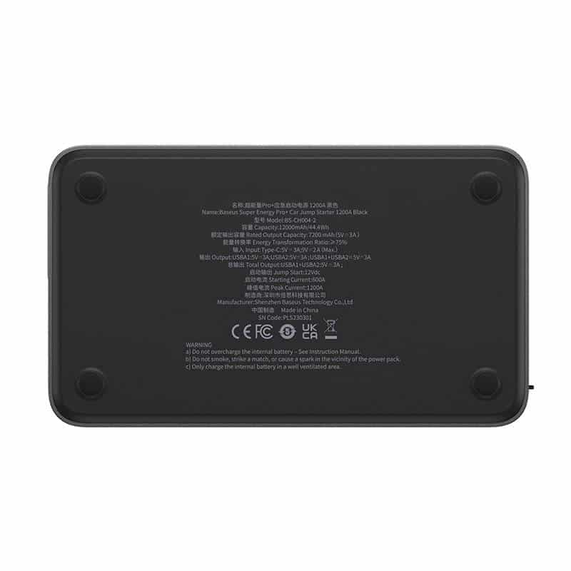 Baseus - Εκκινητής Αυτοκινήτου Super Energy Pro+ (C00245700111-00) - 1200A, 12000mAh - Μαύρο 3