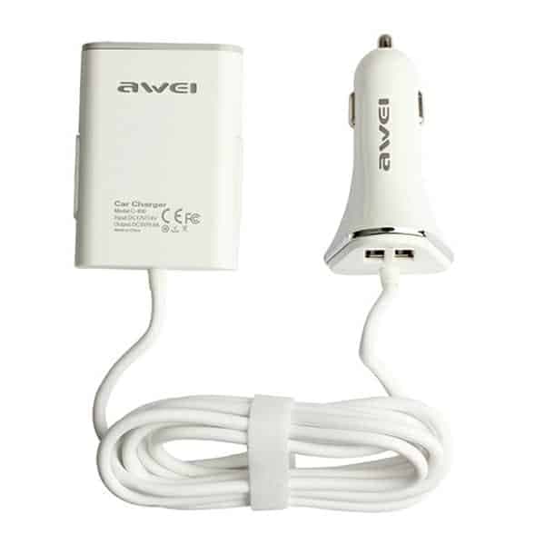 Φορτιστής αυτοκινήτου AWEI C-400 9.6A 4xUSB υψηλής ταχύτητας λευκό