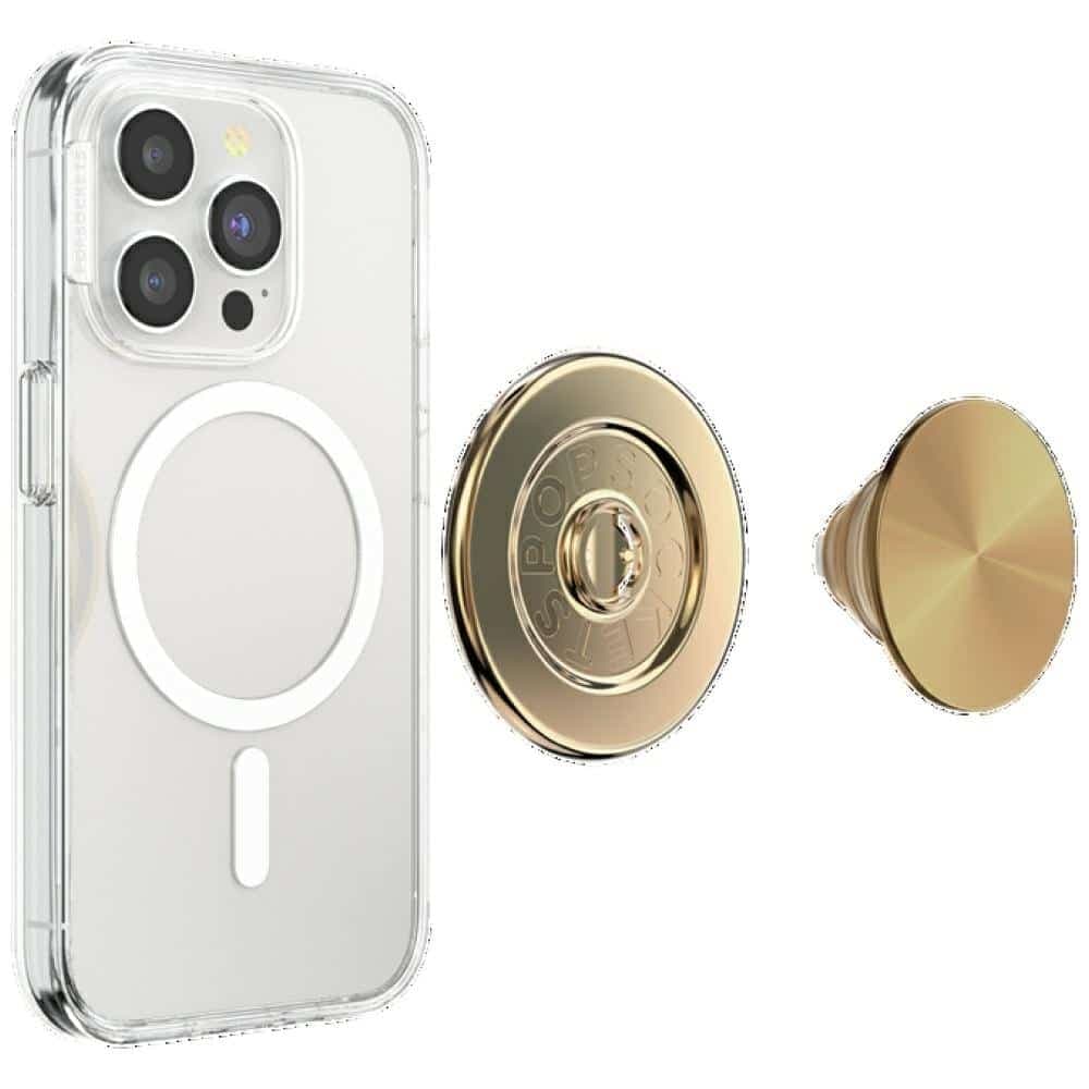 PopSockets Round Radial Βάση και Λαβή για Τηλέφωνο, Χρυσό Αλουμίνιο, MagSafe, 807259 7