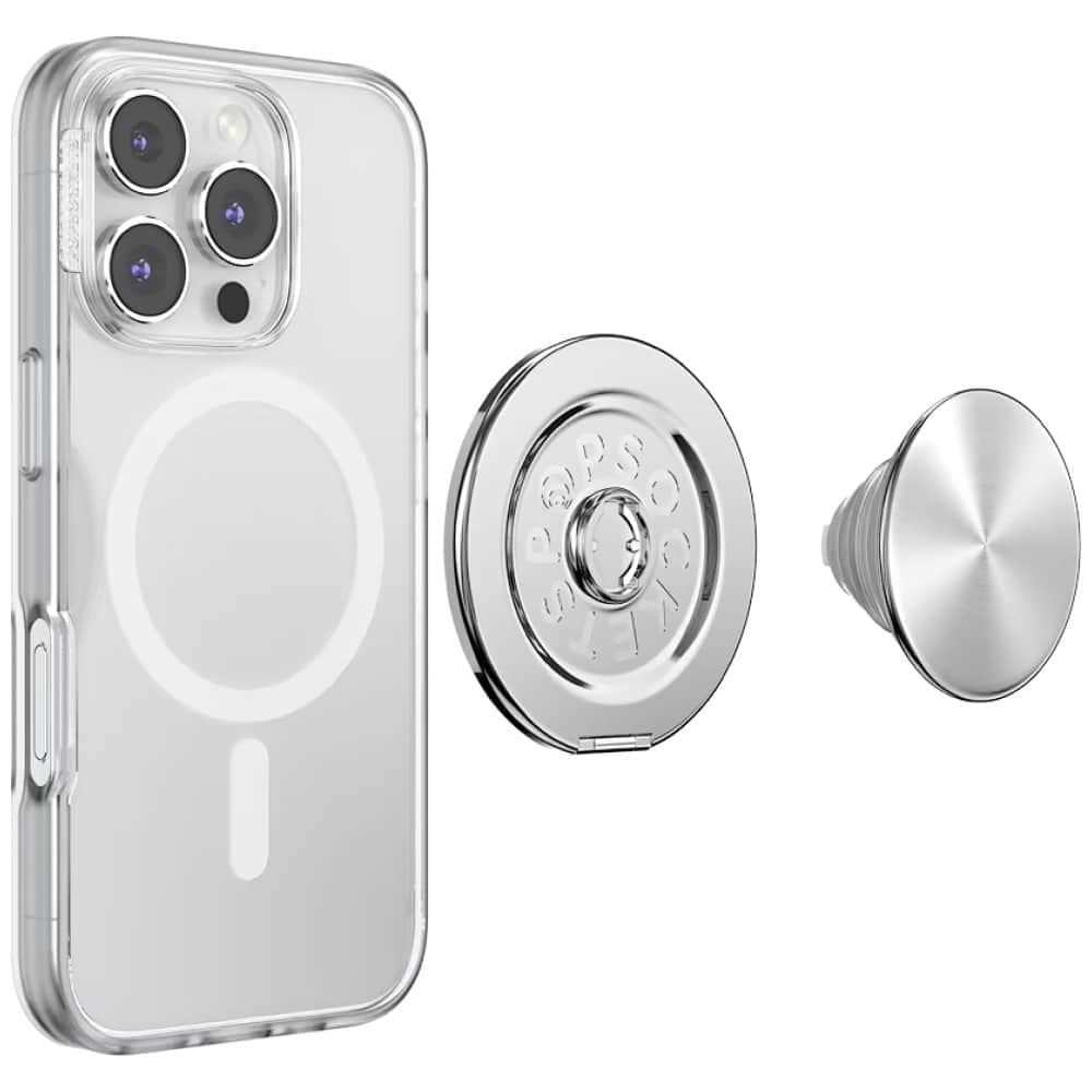PopSockets MagSafe Aluminum Radial Grip και Βάση Τηλεφώνου, Ασημί 6