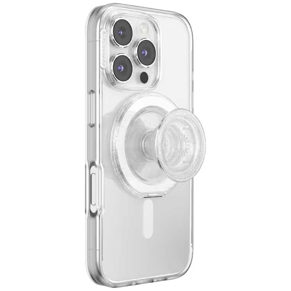 PopSockets Kick-Out Grip Glitter MagSafe, Διαφανής Λαβή και Βάση Τηλεφώνου 9