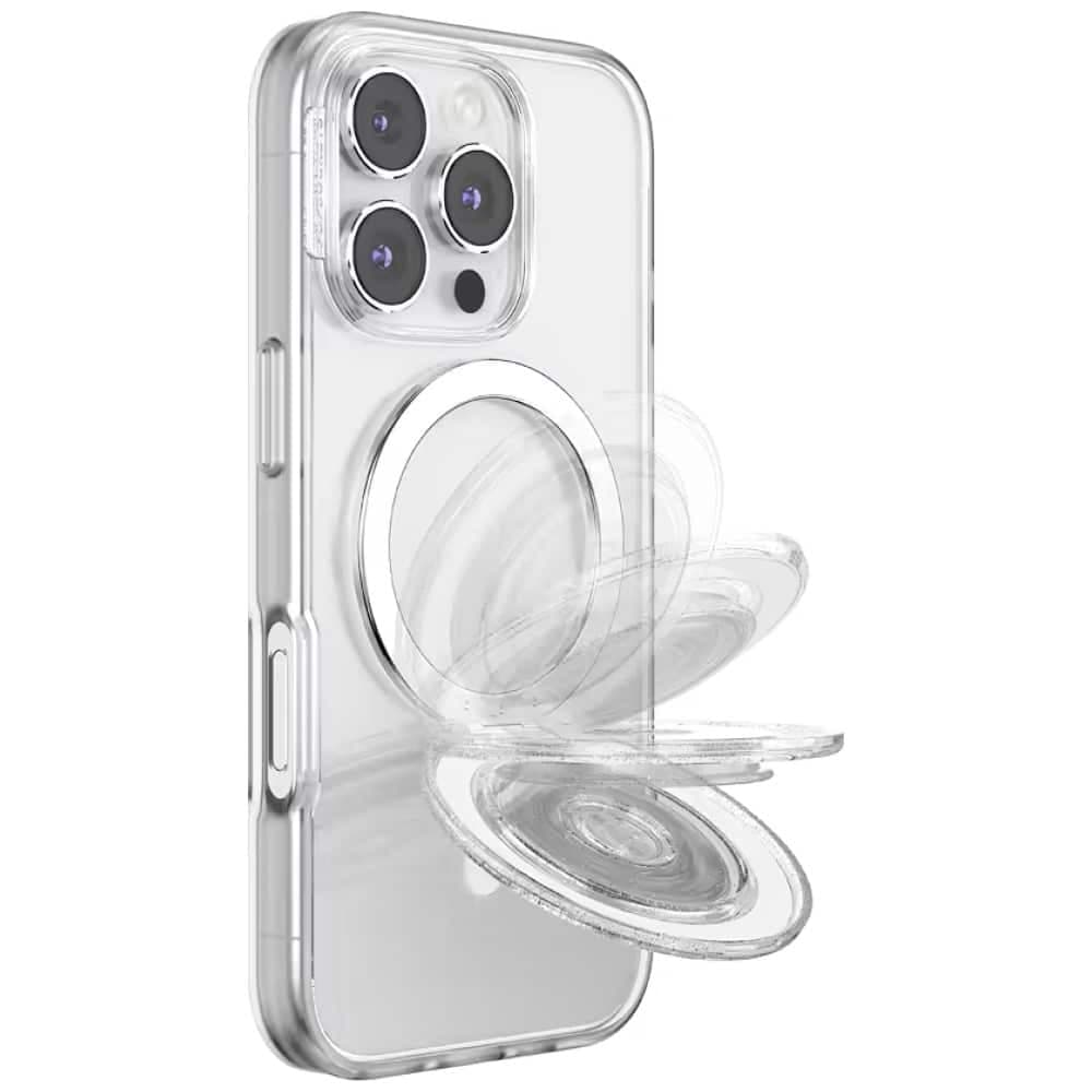 PopSockets Kick-Out Grip Glitter MagSafe, Διαφανής Λαβή και Βάση Τηλεφώνου 11