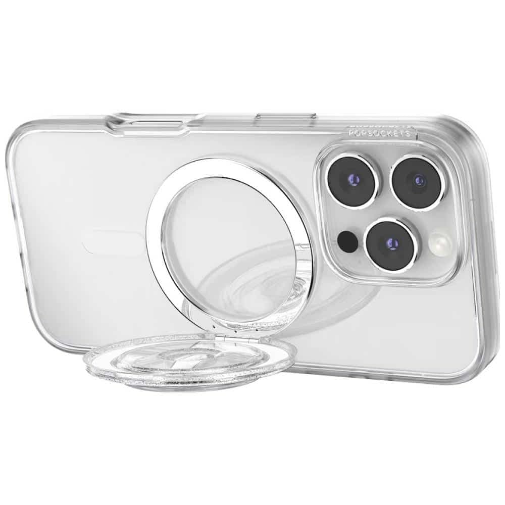 PopSockets Kick-Out Grip Glitter MagSafe, Διαφανής Λαβή και Βάση Τηλεφώνου 12