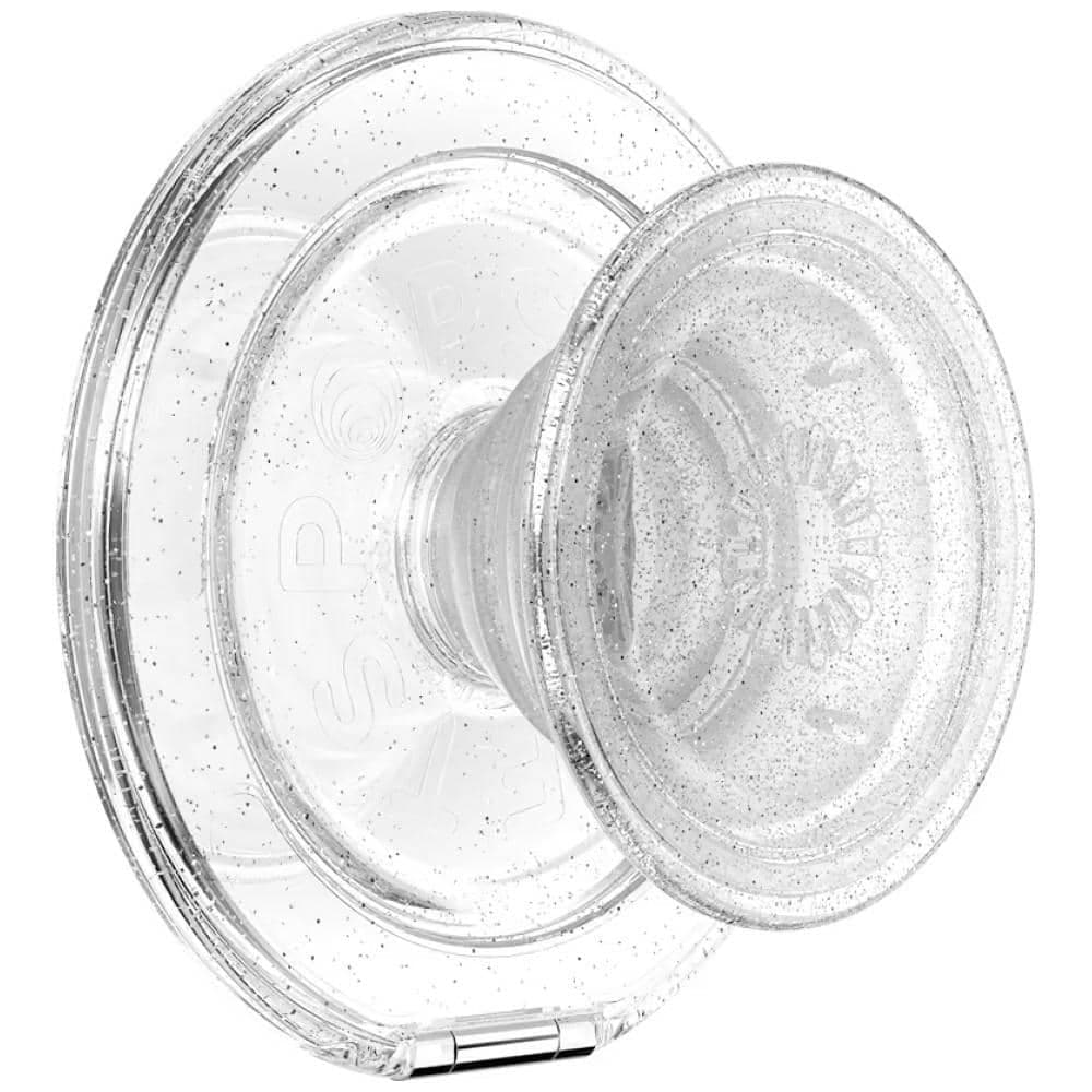 PopSockets Kick-Out Grip Glitter MagSafe, Διαφανής Λαβή και Βάση Τηλεφώνου