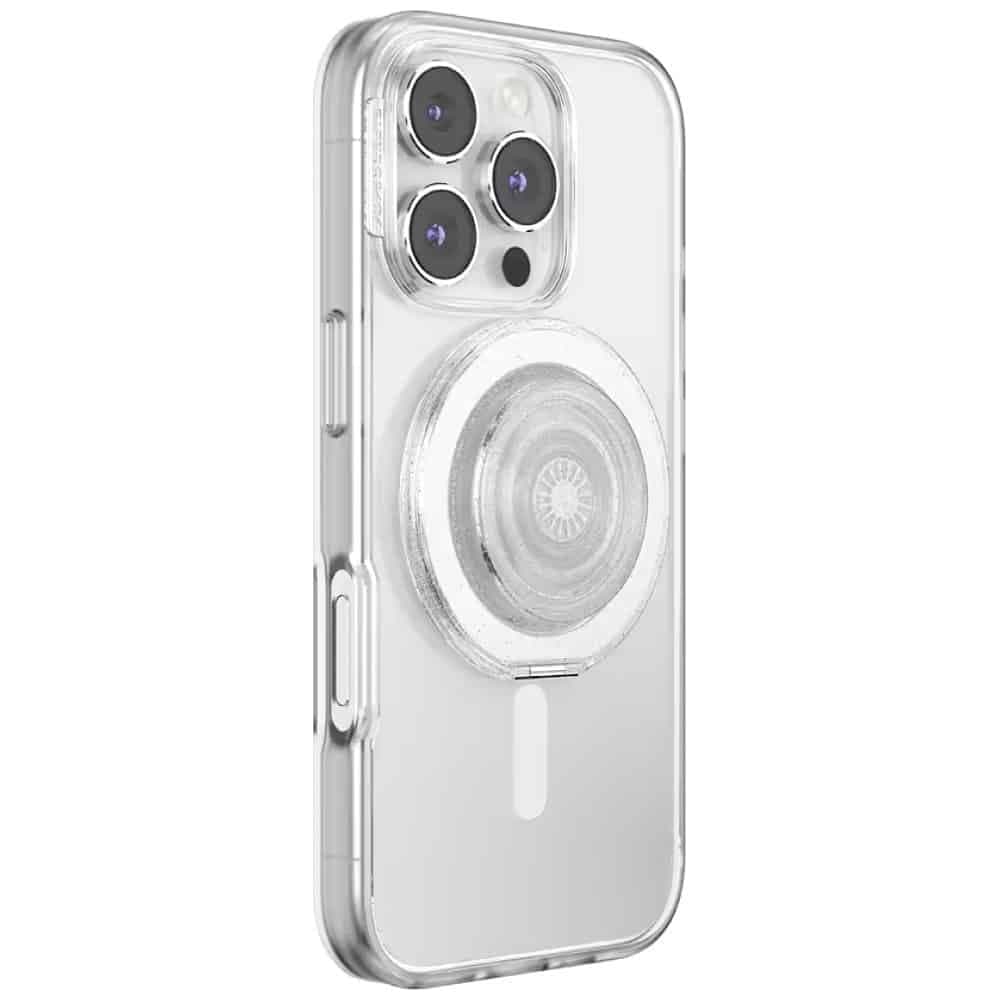 PopSockets Kick-Out Grip Glitter MagSafe, Διαφανής Λαβή και Βάση Τηλεφώνου 8