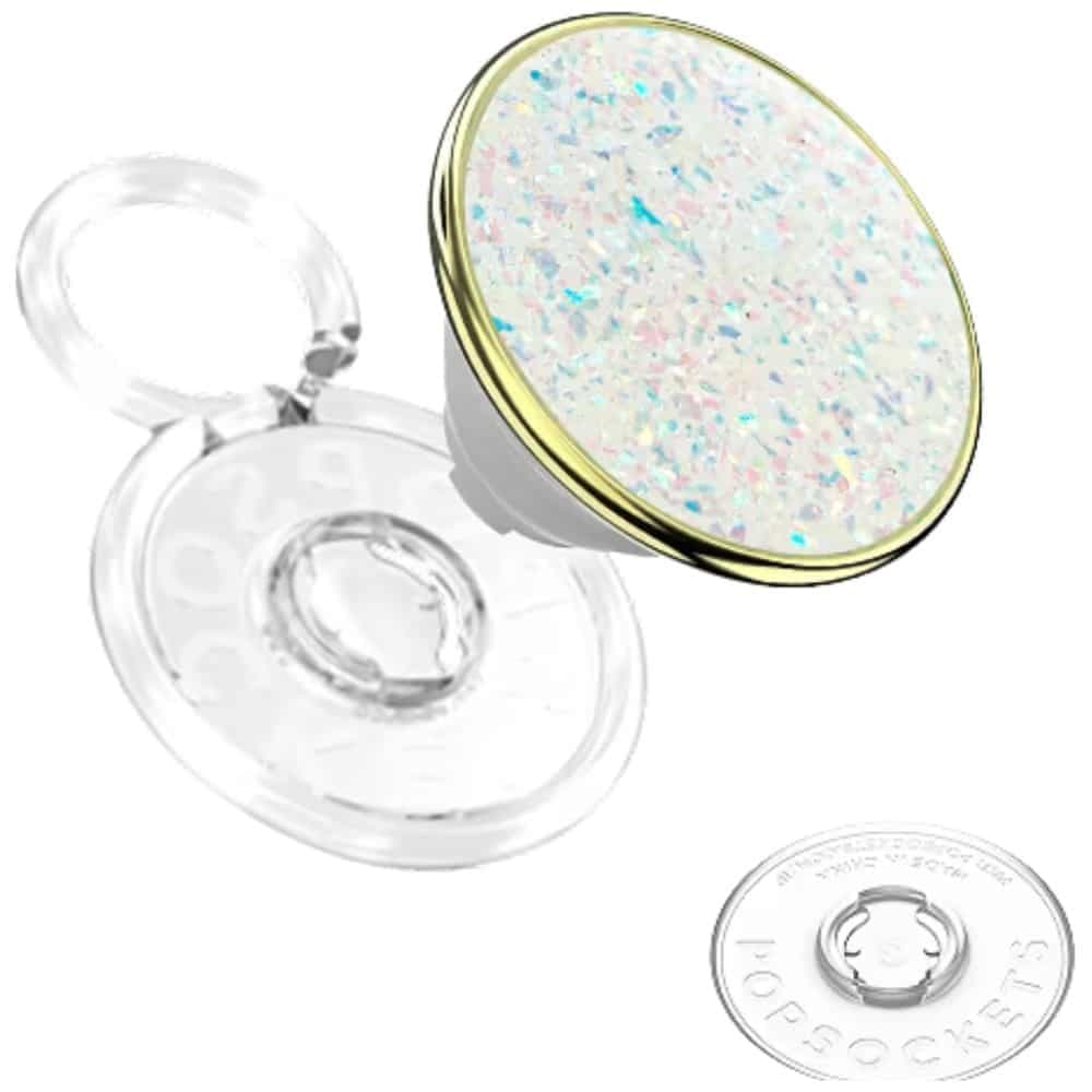 PopSockets PopTop Luxe Enamel Opal Λαβή και Βάση Τηλεφώνου, Λευκό 2