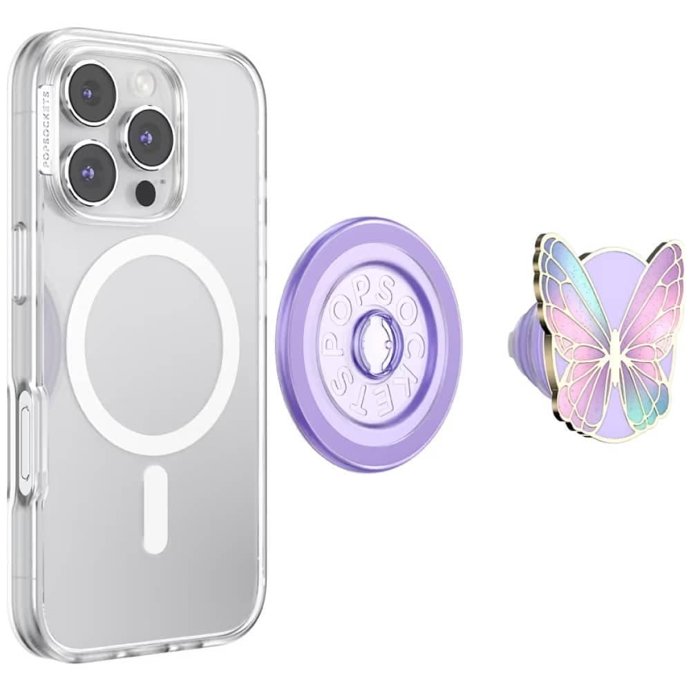 PopSockets Enamel Butterfly Prism MagSafe Λαβή και Βάση Τηλεφώνου, Λεβάντα 5
