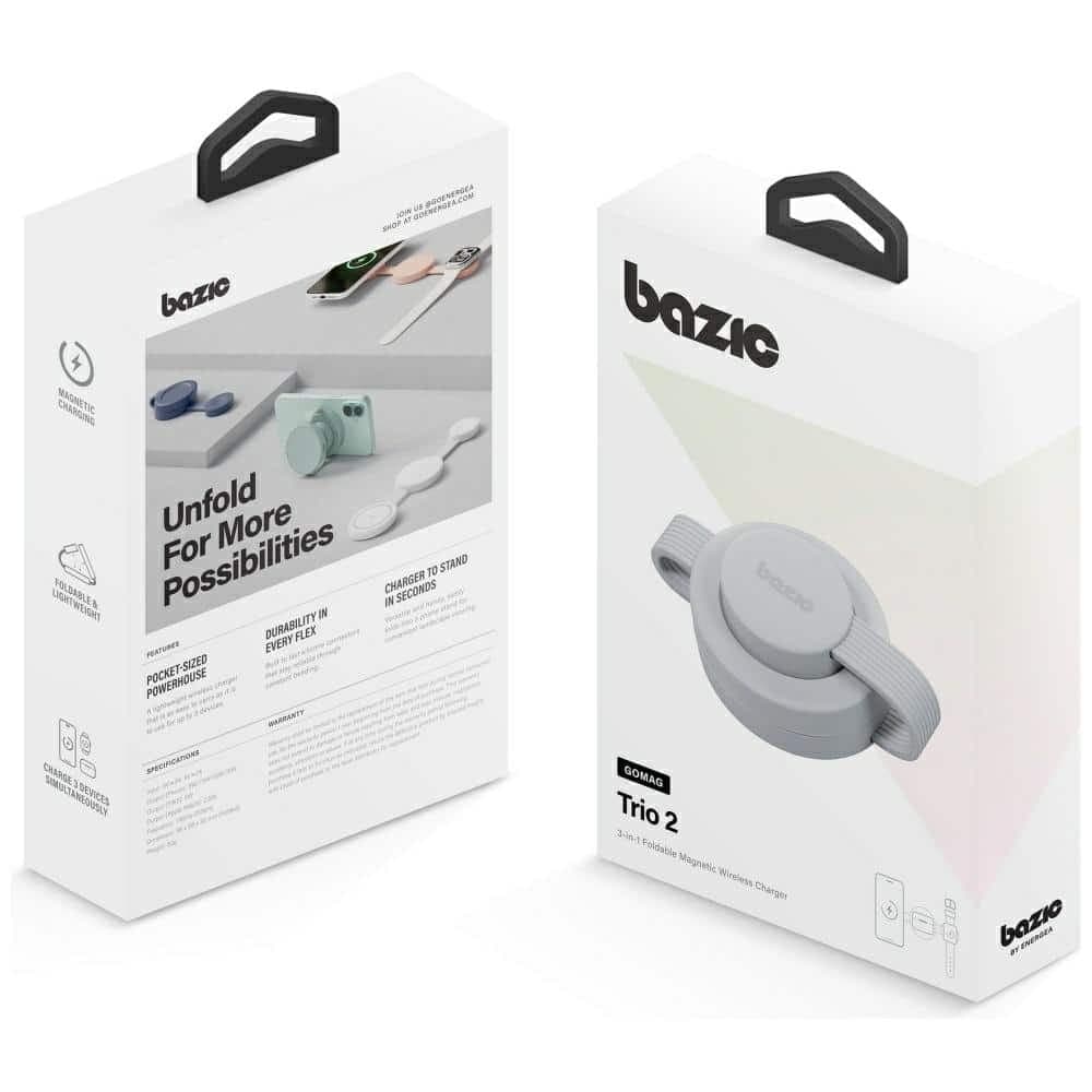 Ασύρματος φορτιστής Bazic GoMag Trio 2 3σε1 15W μαγνητικός για iPhone/Watch/AirPods γκρι 7