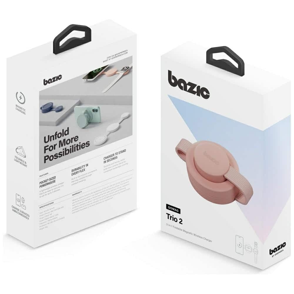 Ασύρματος φορτιστής Bazic GoMag Trio 2 3 σε 1 15W μαγνητικός για iPhone/Watch/AirPods ροζ 7