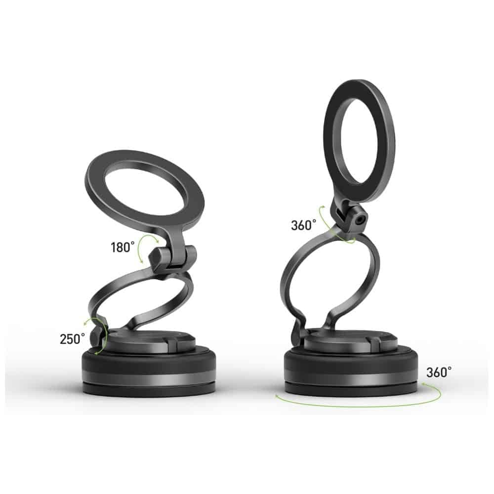 Energea MagMount Flex Βάση Αυτοκινήτου MagSafe για Παρμπρίζ/Ταμπλό, Μεταλλικό Χρώμα 2