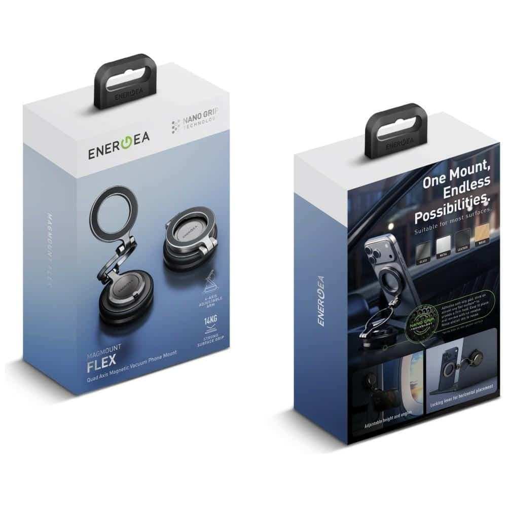 Energea MagMount Flex Βάση Αυτοκινήτου MagSafe για Παρμπρίζ/Ταμπλό, Μεταλλικό Χρώμα 5