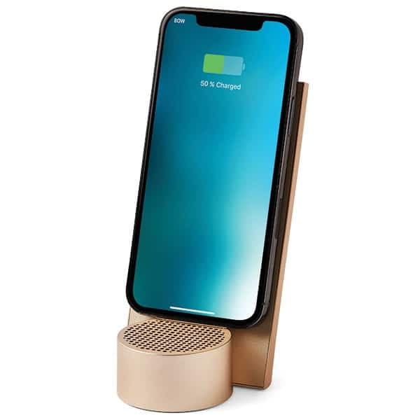 Ασύρματος φορτιστής Lexon City Energy Pro 10W με ηχείο Bluetooth, απαλό χρυσό LD145D9 2