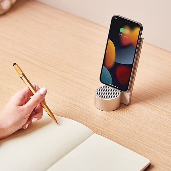 Ασύρματος φορτιστής Lexon City Energy Pro 10W με ηχείο Bluetooth, απαλό χρυσό LD145D9 4