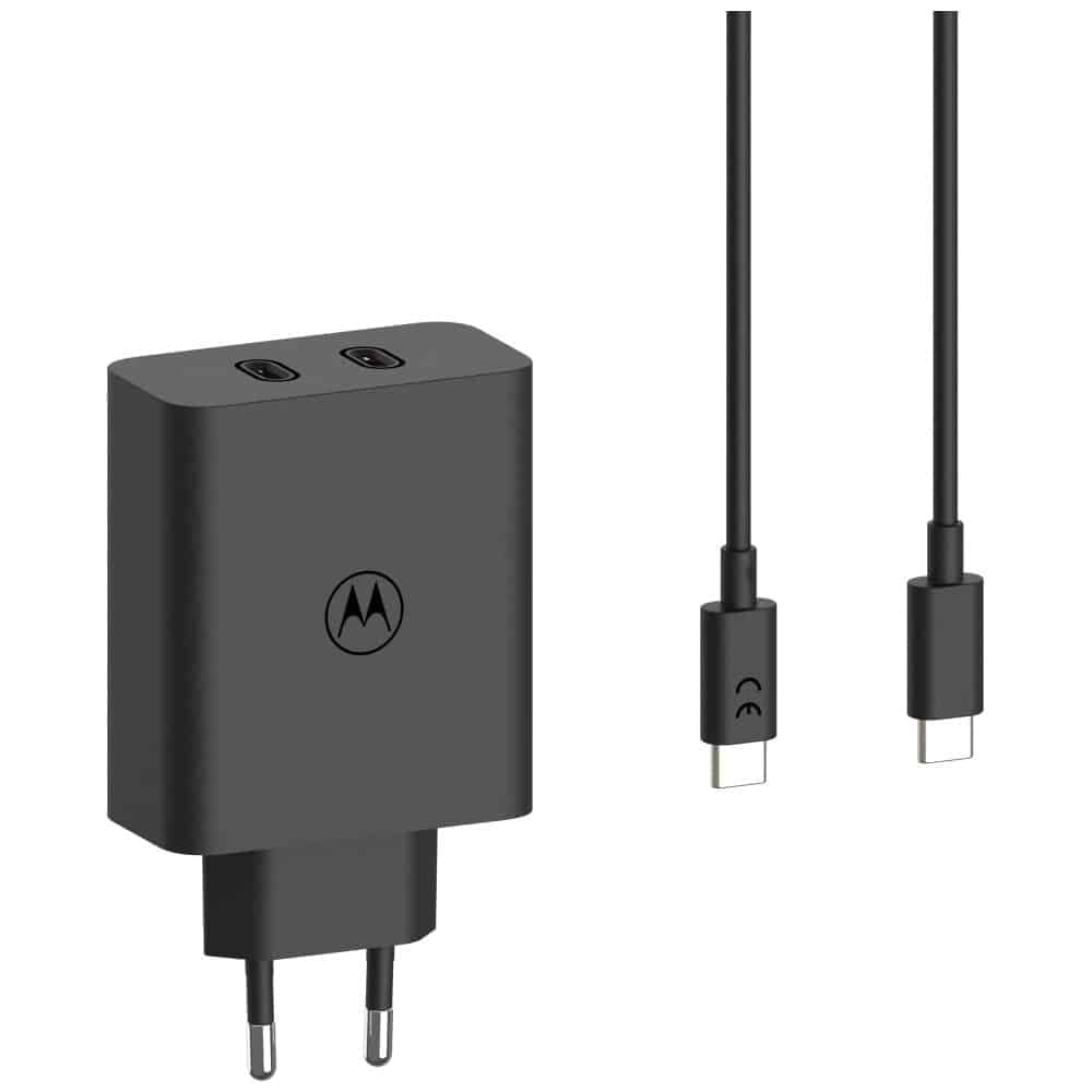 Φορτιστής τοίχου Motorola TurboPower 125W Dual 2x USB-C με καλώδιο USB-C 1m μαύρο 2