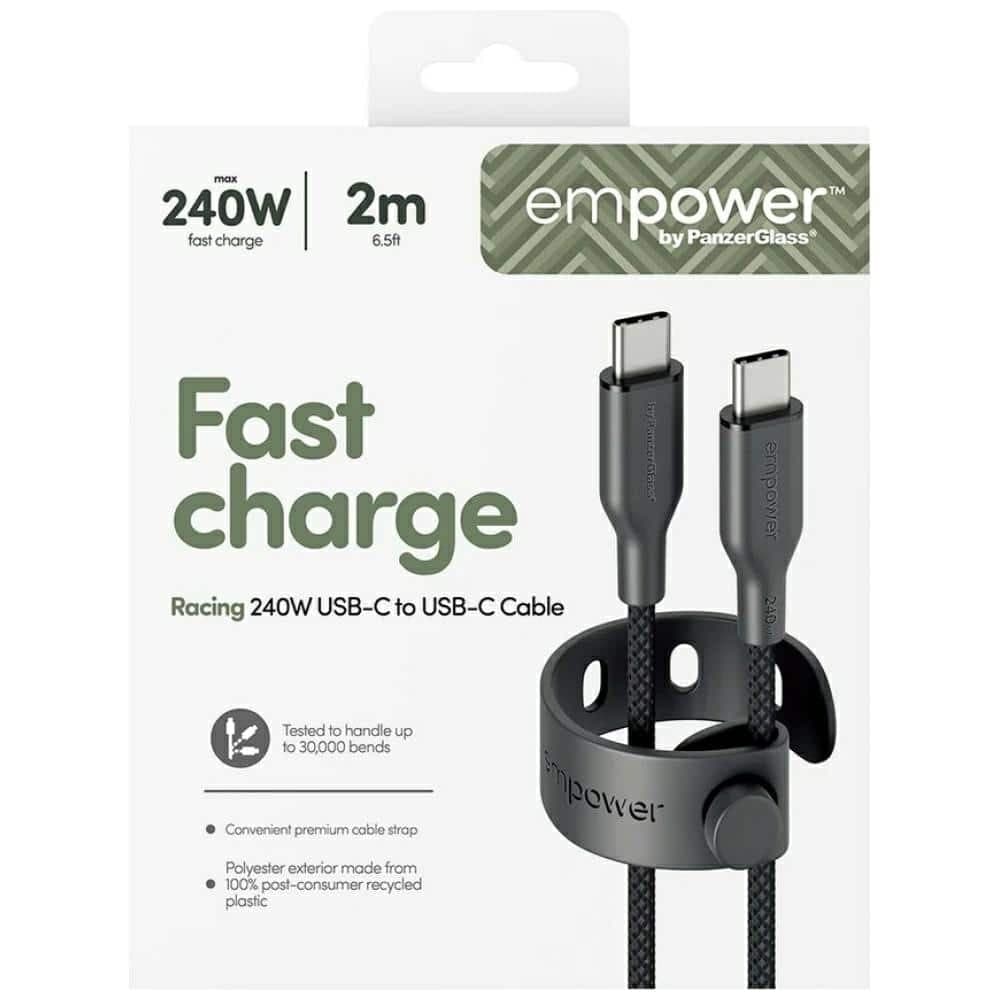 Καλώδιο ενδυνάμωσης από την PanzerGlass Racing 240W USB-C σε USB-C 2m μαύρο 6