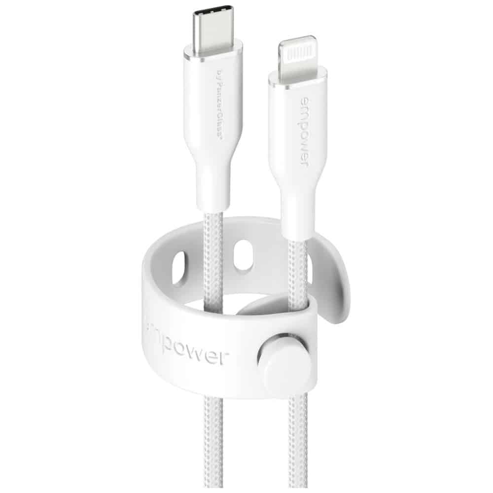 Καλώδιο τροφοδοσίας από PanzerGlass Racing 60W USB-C σε Lightning 1,2m ασημί-λευκό 2