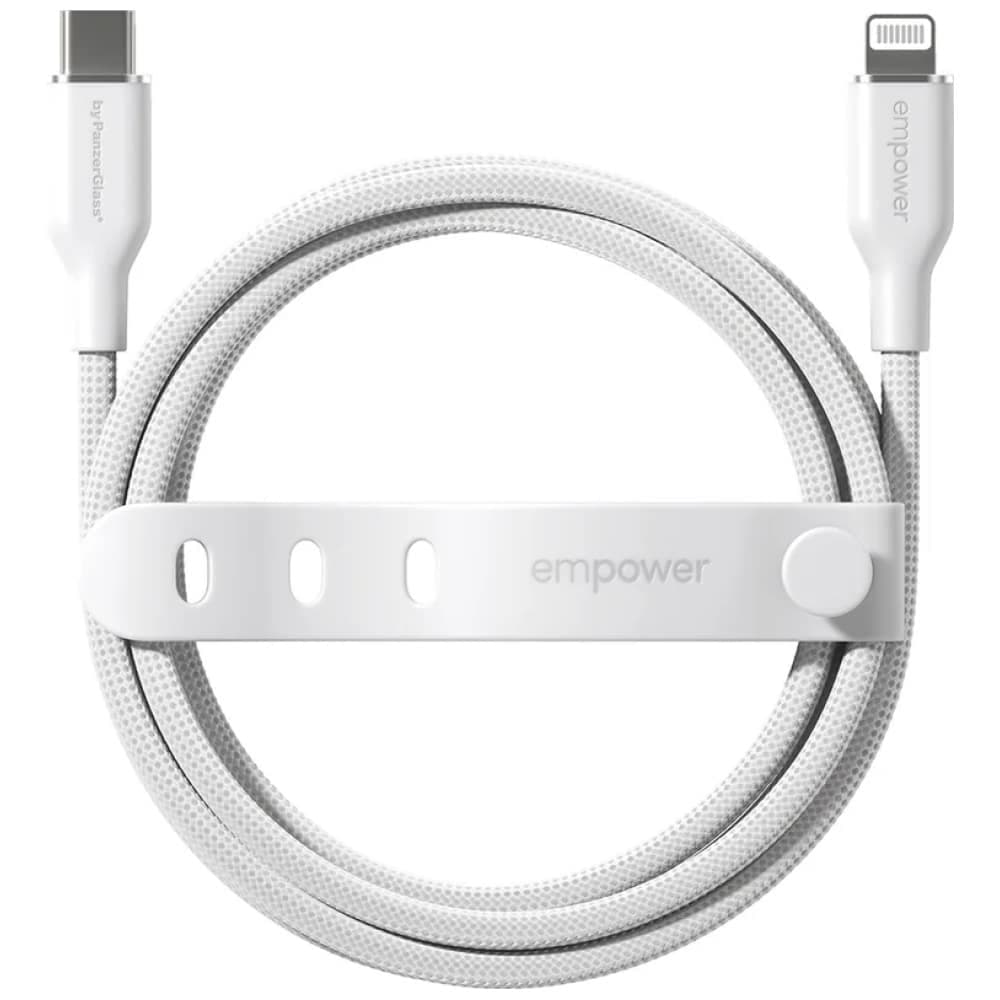 Καλώδιο τροφοδοσίας από PanzerGlass Racing 60W USB-C σε Lightning 1,2m ασημί-λευκό 3