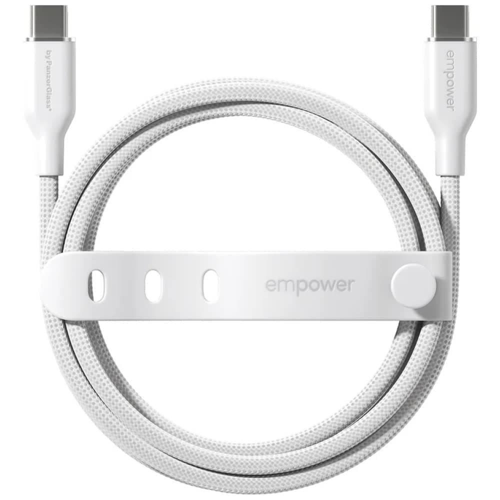 Καλώδιο ενδυνάμωσης από την PanzerGlass Racing 60W USB-C σε USB-C 1,2m ασημί-λευκό 3