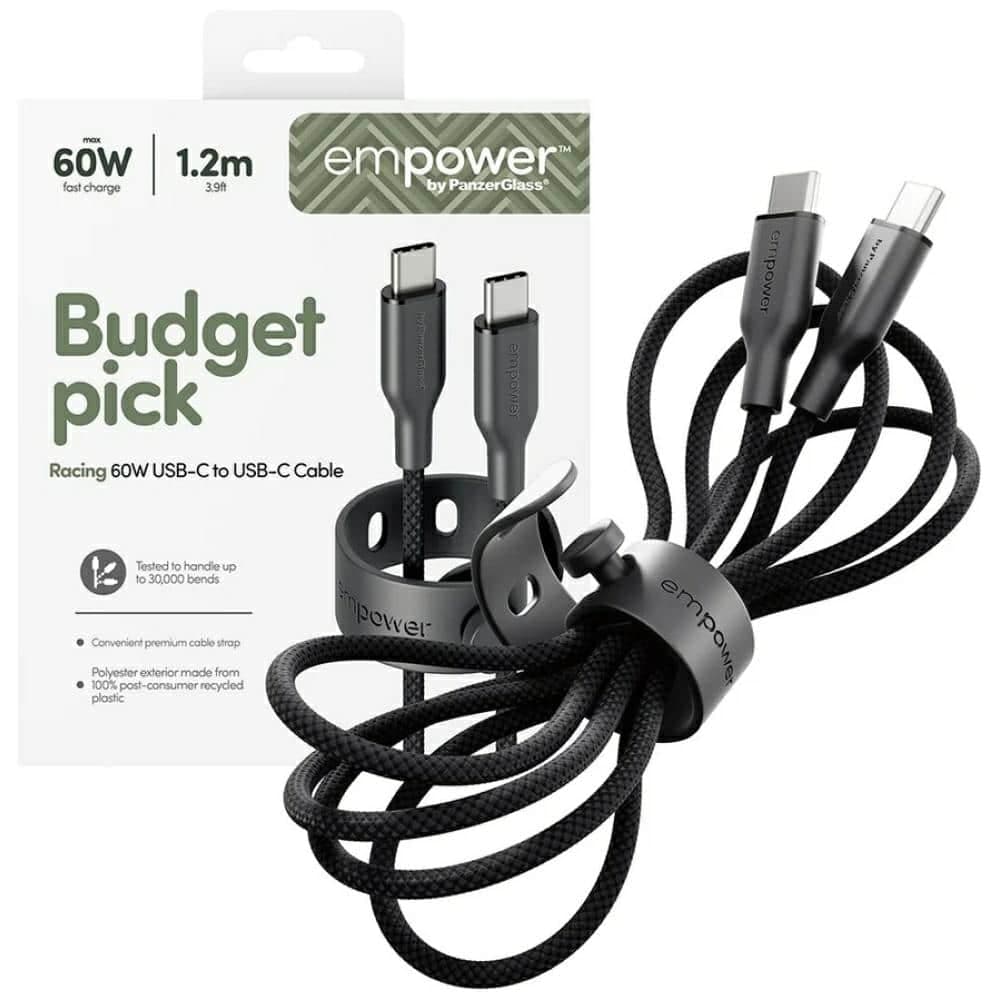 Καλώδιο ενδυνάμωσης από την PanzerGlass Racing 60W USB-C σε USB-C 1,2m μαύρο 5