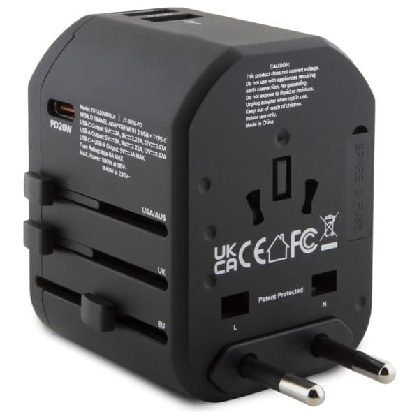 Προσαρμογέας ταξιδιού TUMI TUTA20WMSLK 20W USB-C / 2xUSB-A μαύρος 5