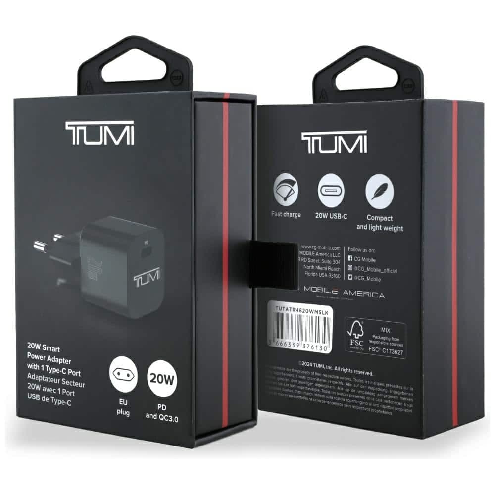 Φορτιστής δικτύου TUMI Smart Power 20W USB-C μαύρος 4