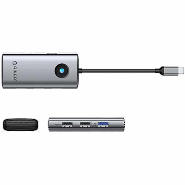 ORICO PW11-5P Διανομέας USB-C, 1 x USB-A 3.0, 2 x USB-A, 1 x USB-C, 1 x HDMI, Γκρι 2