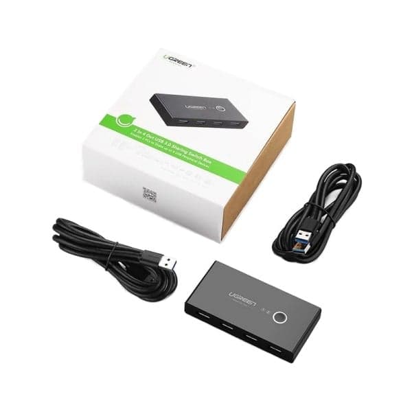 Διακόπτης USB UGREEN US216 (30768) Δύο Θήκες Κοινή Χρήσης Νέας Έκδοσης, 4 x USB-A 3.0, Μαύρο 4