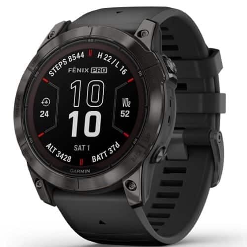 Garmin Fenix 7X Pro Solar Έξυπνο Ρολόι 51mm, GPS, Μαύρο με Μαύρο Λουράκι Σιλικόνης, EU
