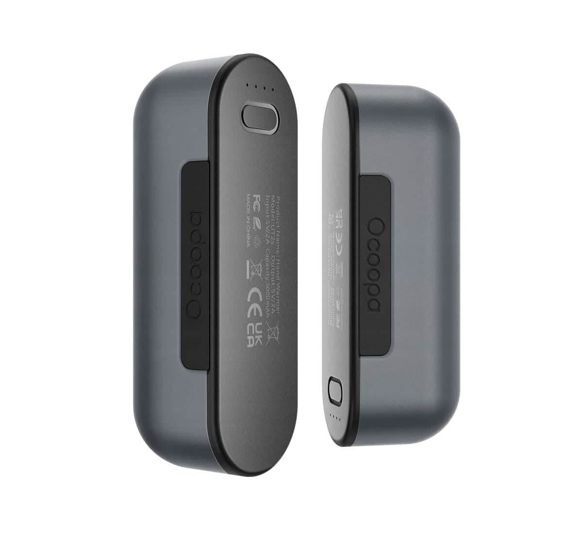 Ocoopa - Θερμαντήρας Χεριών UT2s (UT2S-GY) - Type-C, με Power Bank, Ηλεκτρικός, Μαγνητικός Σχεδιασμός, MagTwins, 2x 5000mAh - Γκρι