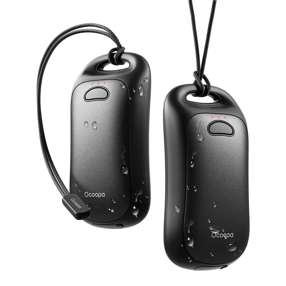 Ocoopa - Hand Warmer UT4 Urban (UT3061-BK) - USB-C, IP45, Ρυθμιζόμενη Θερμότητα, Μαγνητικό, με Λουράκι, 2x 3000mAh - Μαύρο