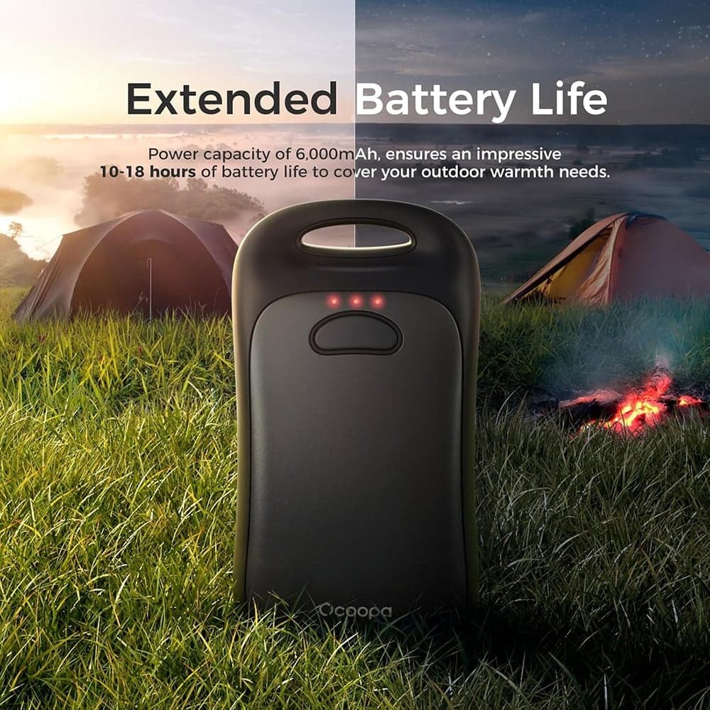 Ocoopa - Hand Warmer UT4 Urban (UT3061-BK) - USB-C, IP45, Ρυθμιζόμενη Θερμότητα, Μαγνητικό, με Λουράκι, 2x 3000mAh - Μαύρο 4