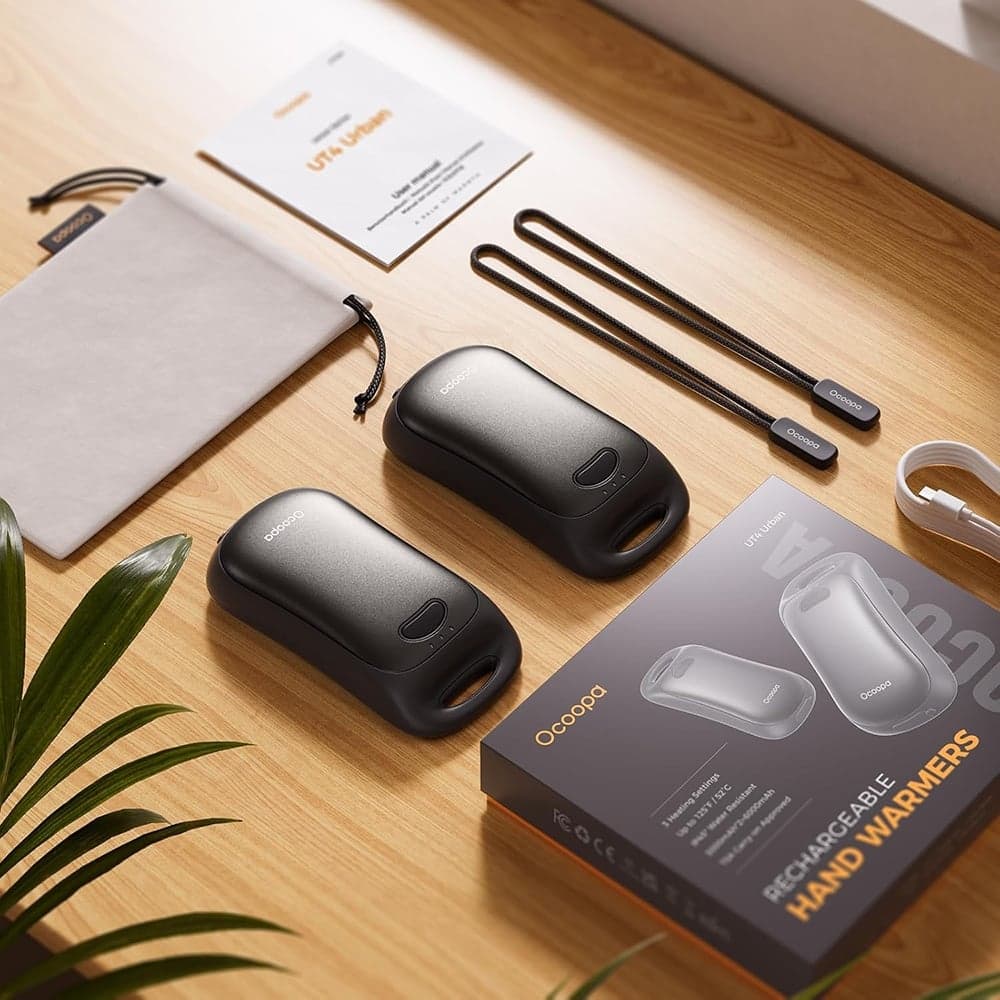 Ocoopa - Hand Warmer UT4 Urban (UT3061-BK) - USB-C, IP45, Ρυθμιζόμενη Θερμότητα, Μαγνητικό, με Λουράκι, 2x 3000mAh - Μαύρο 5