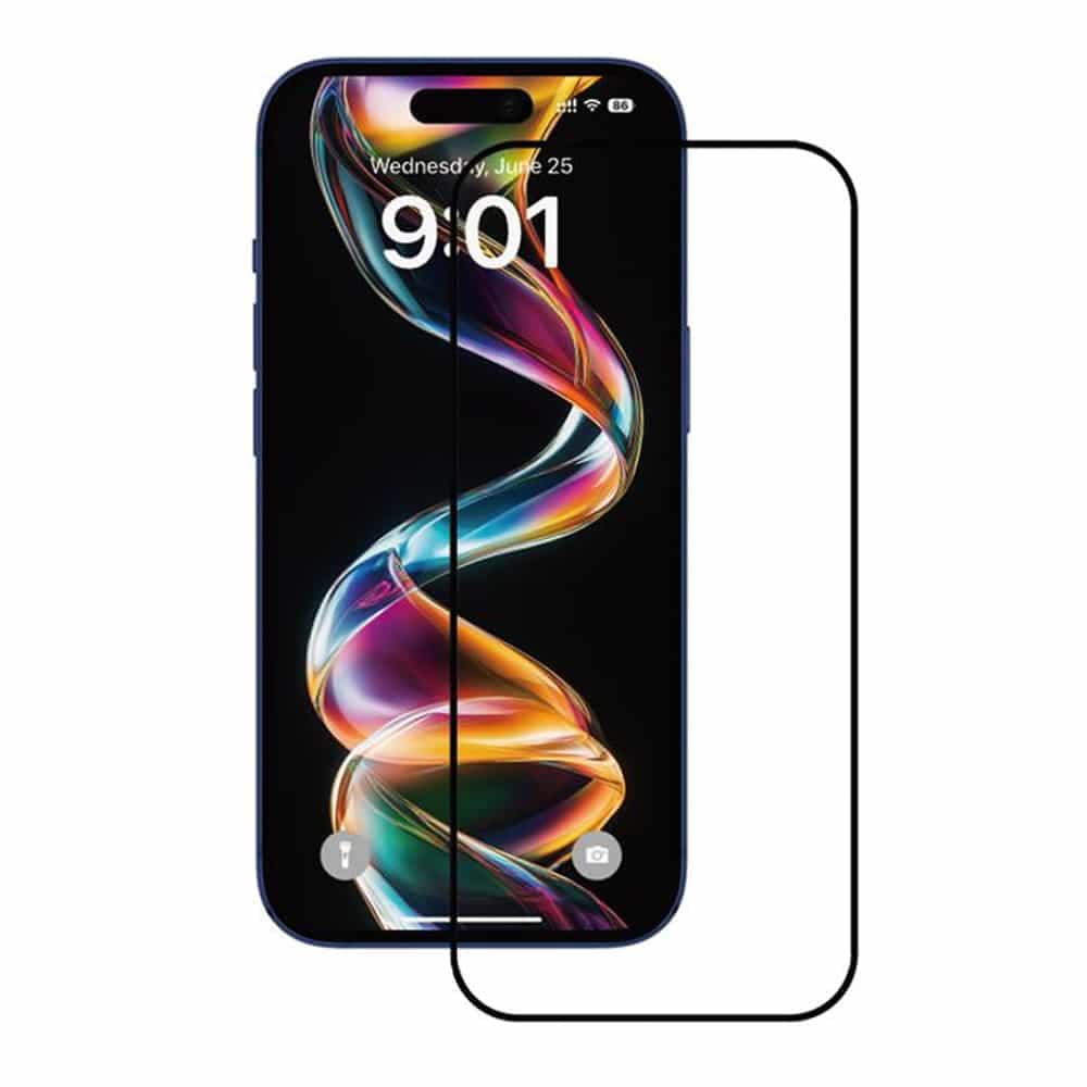 ANANK Προστατευτικό Οθόνης 2.5D Full Glass, iPhone 15 Pro, Μαύρο (10 Τεμάχια)