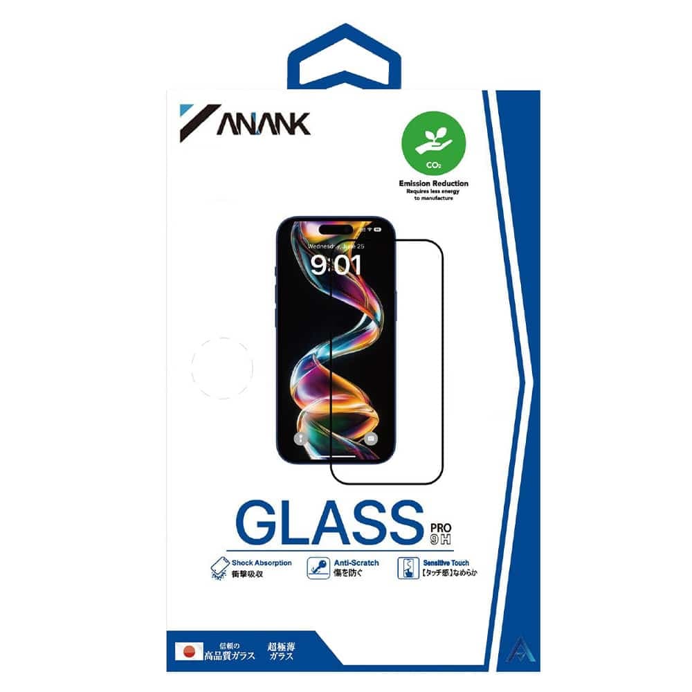 ANANK Προστατευτικό Οθόνης 2.5D Full Glass, iPhone 15 Pro, Μαύρο (10 Τεμάχια) 2
