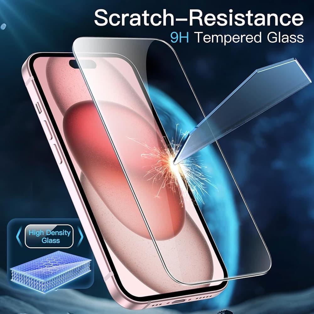 ANANK Προστατευτικό Οθόνης 3D Καμπύλης για iPhone 15 Pro, Διάφανο (10 Τεμάχια) 7