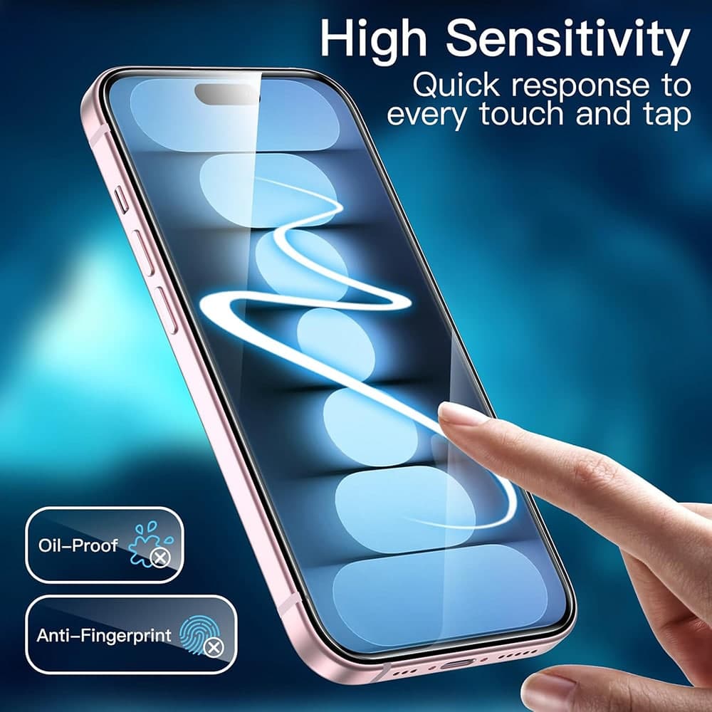 ANANK Προστατευτικό Οθόνης 3D Καμπύλης για iPhone 15 Pro, Διάφανο (10 Τεμάχια) 5