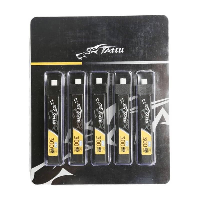 Tattu 300mAh 3.8V 75C 1S1P HV BT2.0.5 Μπαταρία LiPo (5 Τεμάχια)