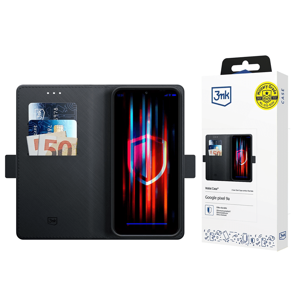 3MK Wallet Case - θήκη για Google Pixel 9a - Μαύρο