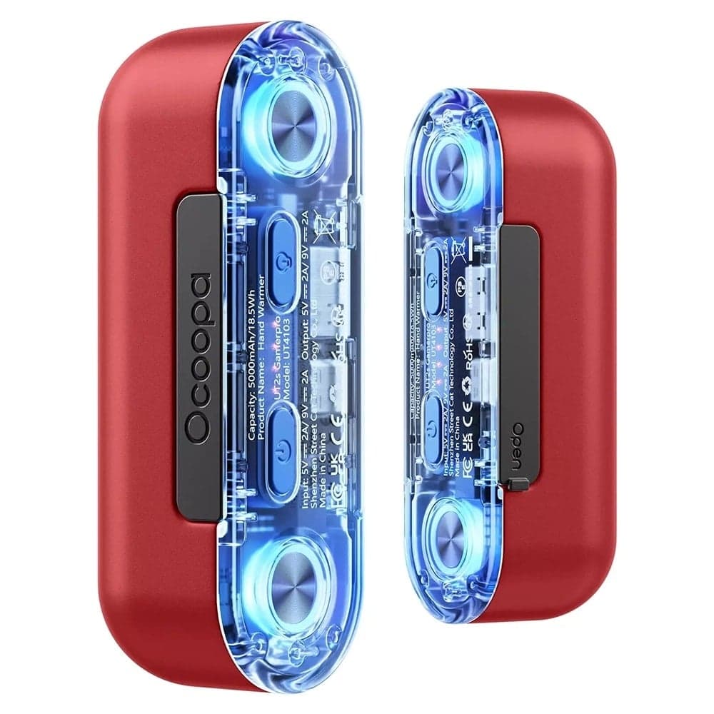 Ocoopa UT2s GamerPro Θερμαντήρας Χεριών (UT4103-RD), Με Power Bank, Μαγνητικό Σχέδιο, 7 LED Φώτα, Type-C, 18W, 2x5000mAh, Κόκκινο