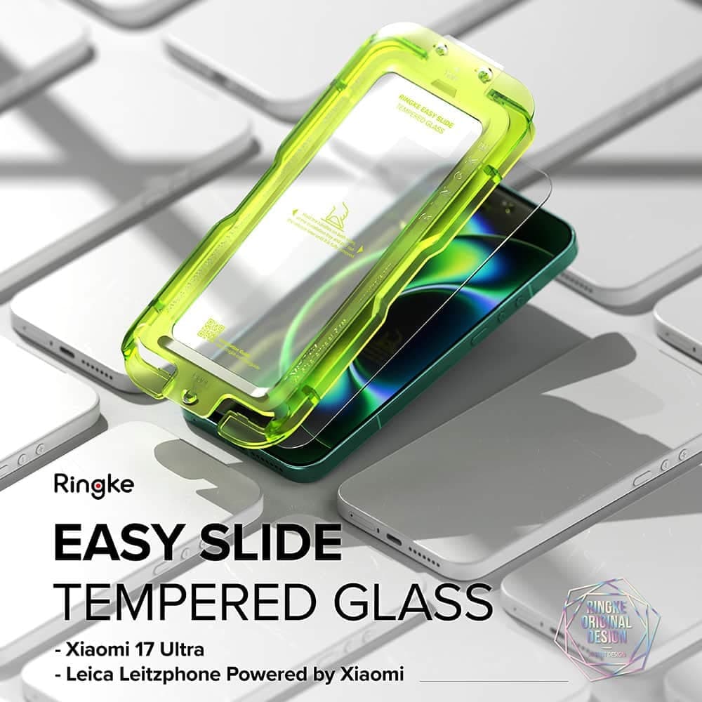 Ringke Easy Slide Tempered Glass (2 Pack) για Xiaomi 17 Ultra, Διαφανές 3
