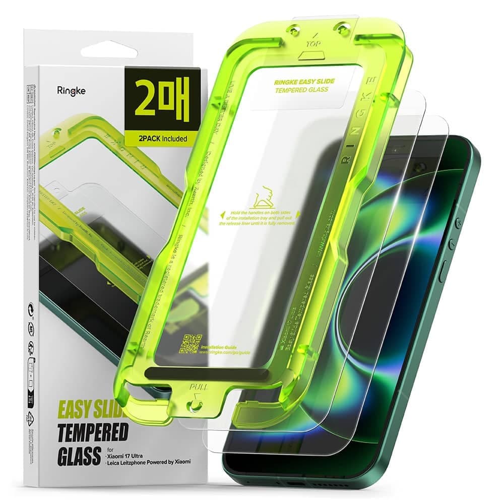 Ringke Easy Slide Tempered Glass (2 Pack) για Xiaomi 17 Ultra, Διαφανές