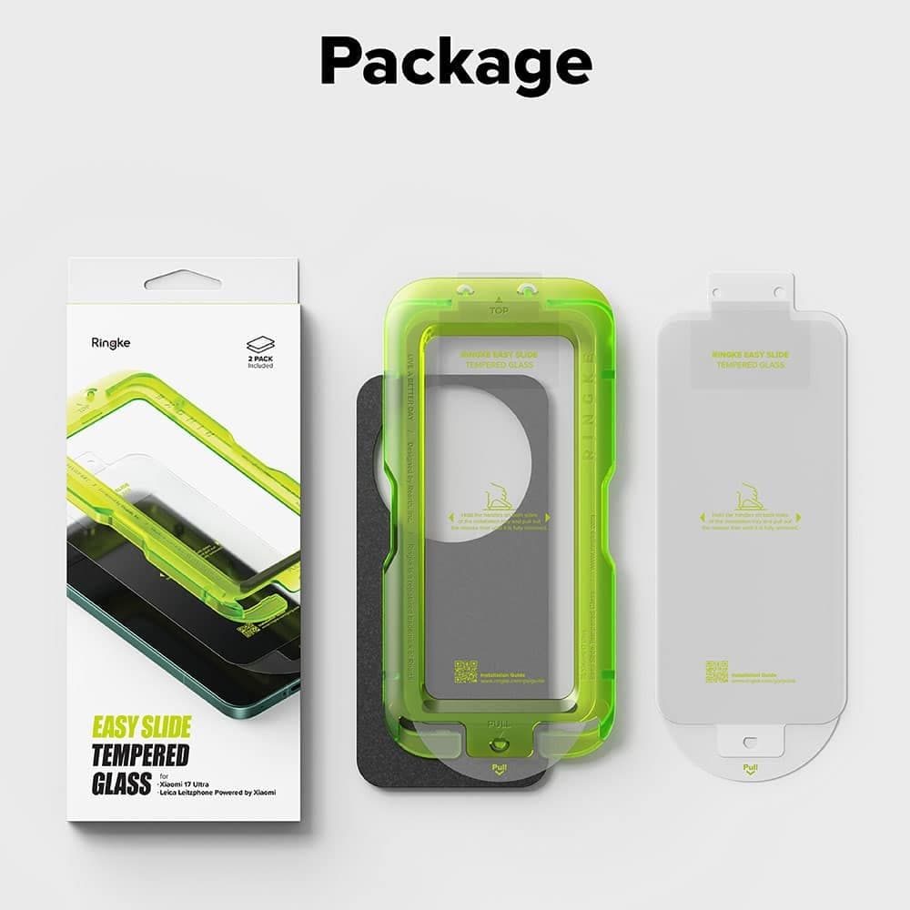 Ringke Easy Slide Tempered Glass (2 Pack) για Xiaomi 17 Ultra, Διαφανές 7