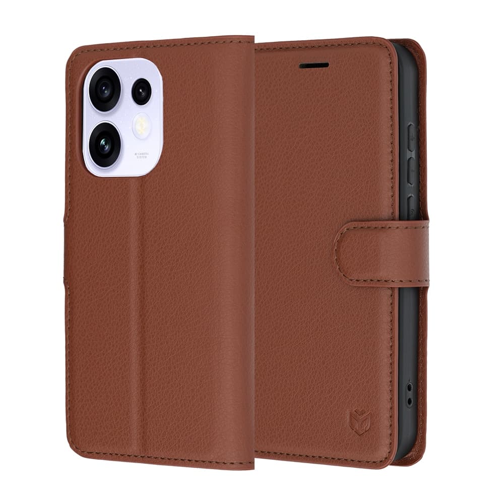 Techsuit Leather Folio - θήκη για Oppo Reno16 Pro - Καφέ