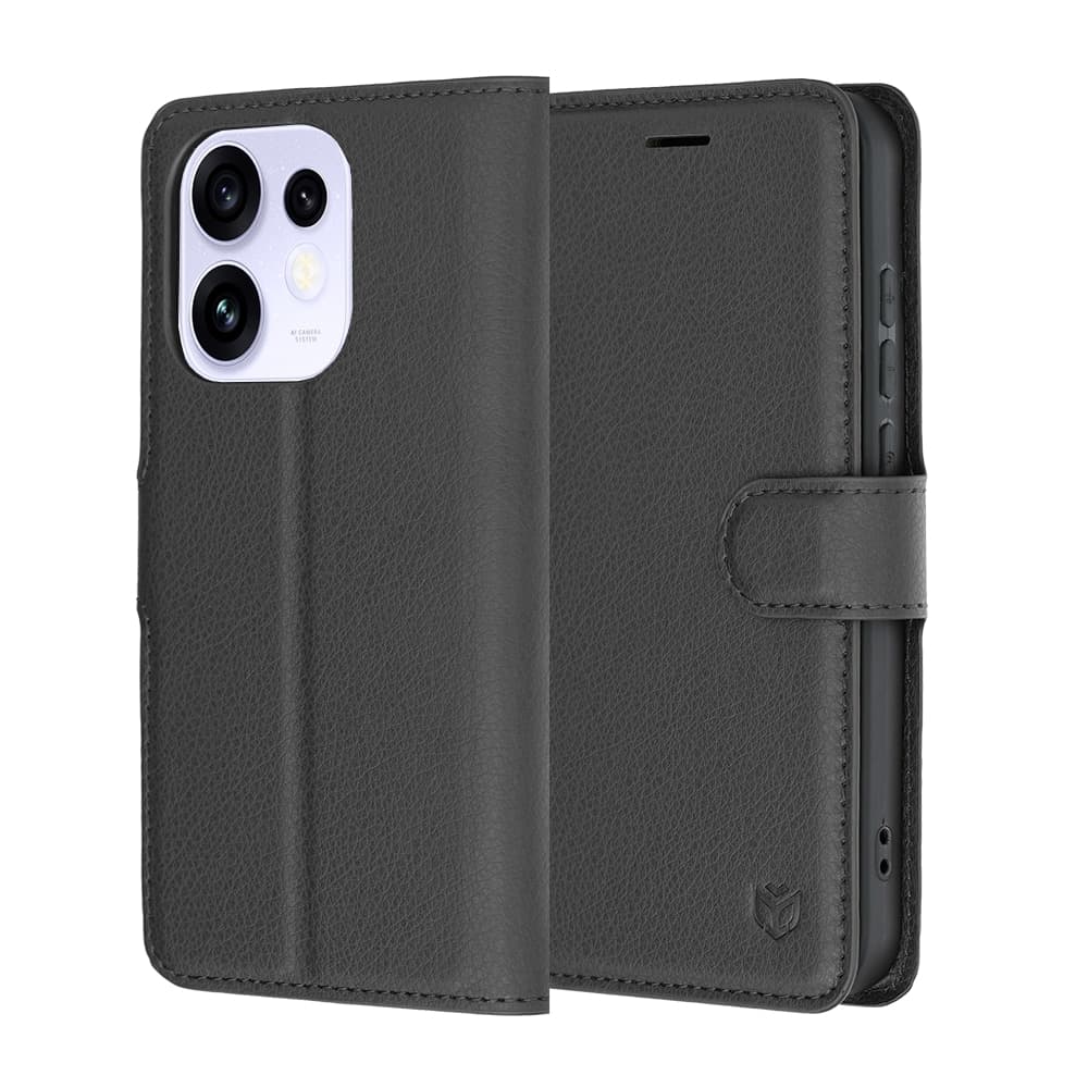 Techsuit Leather Folio - θήκη για Oppo Reno16 Pro - Μαύρο