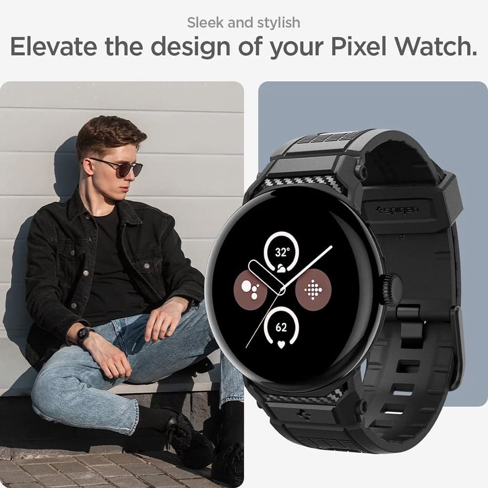 Spigen Rugged Band (AMP07556) Θηλιά Ρολογιού για Google Pixel Watch 5/4/3/2/1 41mm, Μαύρο 7